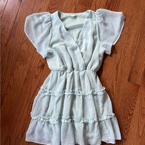 Altar’d State Light Green Ruffled Dress